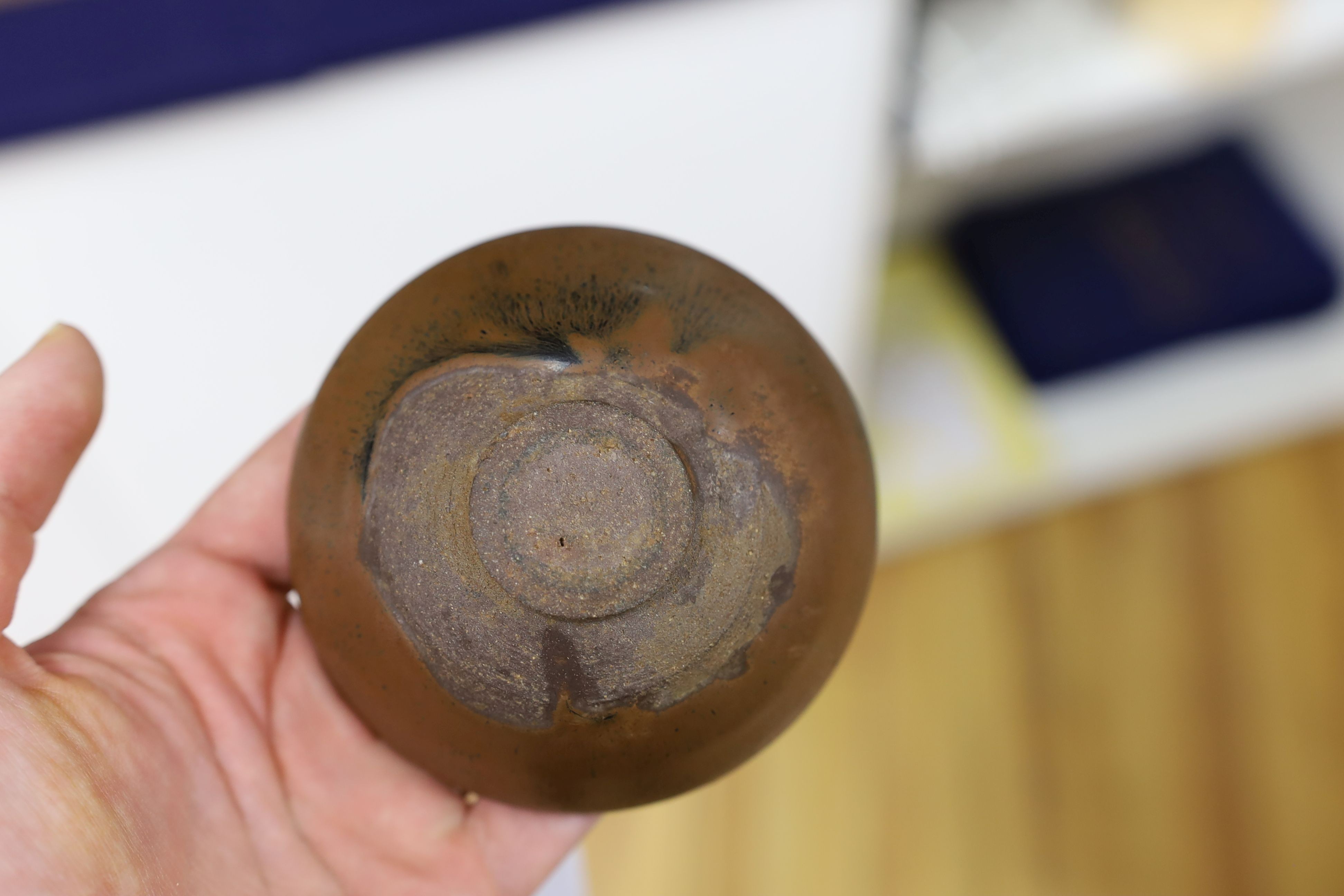 A group of Chinese Jian ware tea bowls, Song dynasty, largest 11.5 cms diameter, 7cm to 11.4cm diameter